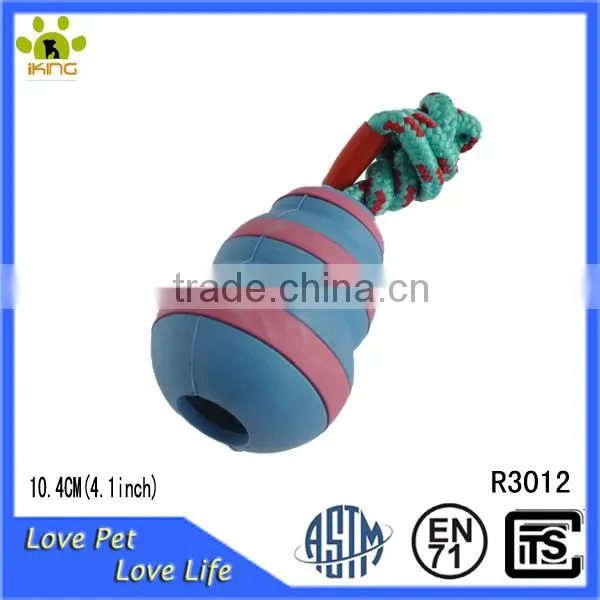 Cotton rope pet toy with rubber scratcher