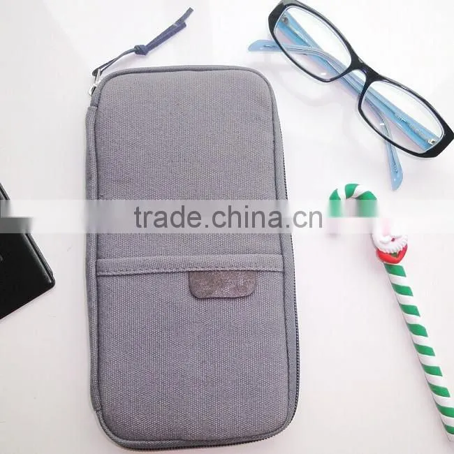 soft nylon women travel passport holder mobile case / travel card holder