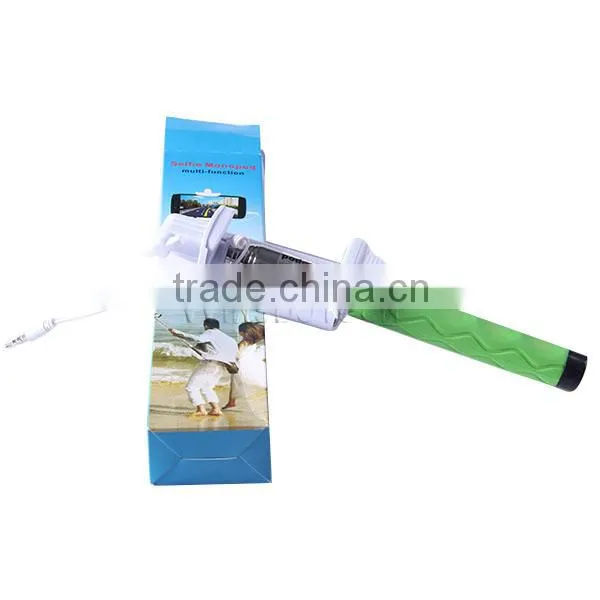 2015 wholesale promotional cheap wired selfie stick