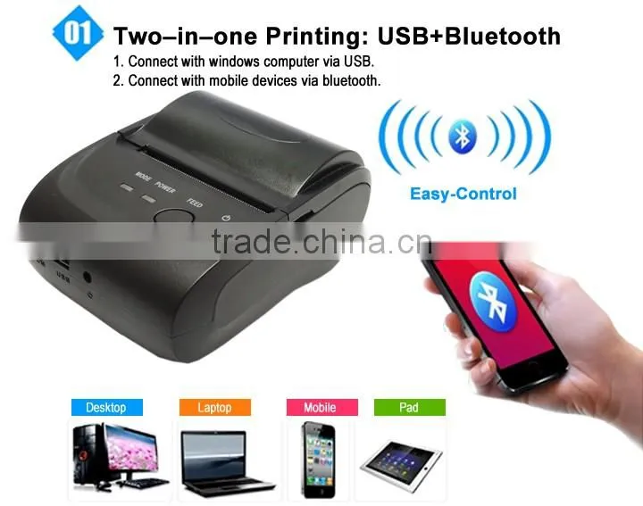 Mini Mobile Thermal Printer Line Printing For Restaurant Food Delivery Transportation IMP006