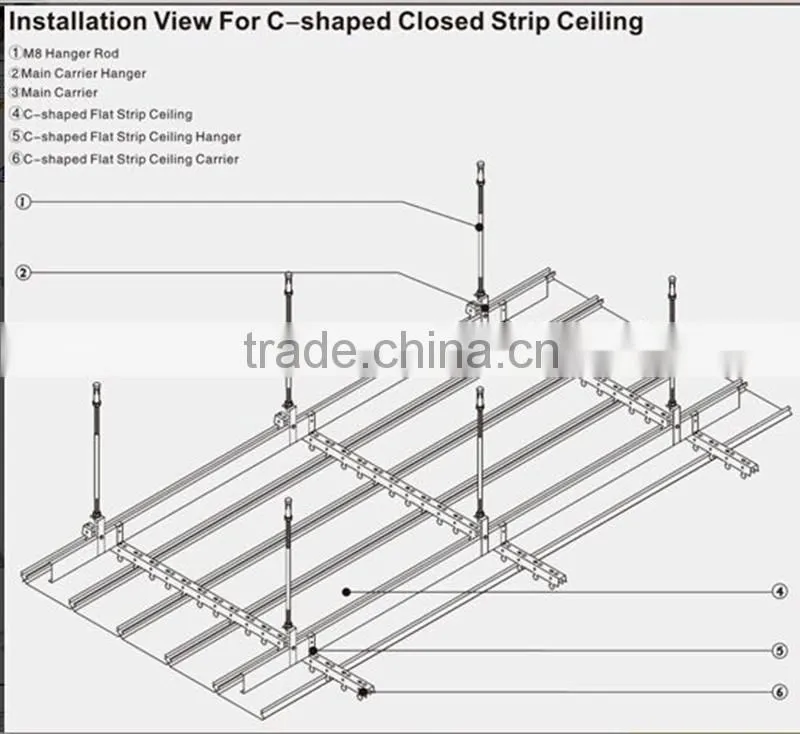 Airport Ofen Used Aluminum Metal Frame Interior Strip Ceiling Panel
