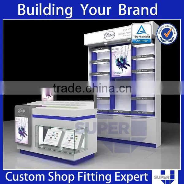 wood cosmetic wall display cabinet