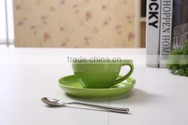 color glaze porcelain coffee cup with saucer