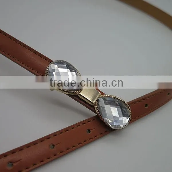 Skinny belt with glasses bowknot for women