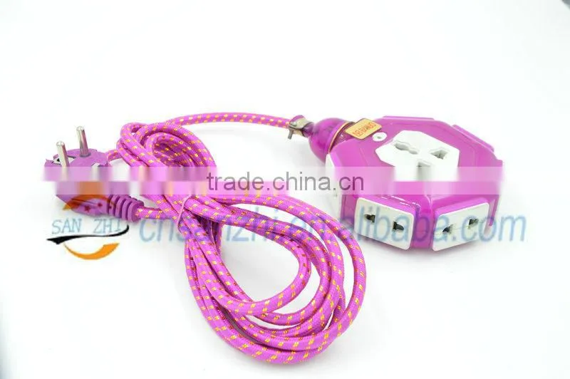 3 pin and 2 pin with 7ways waterproof power cord electrical switch power strip