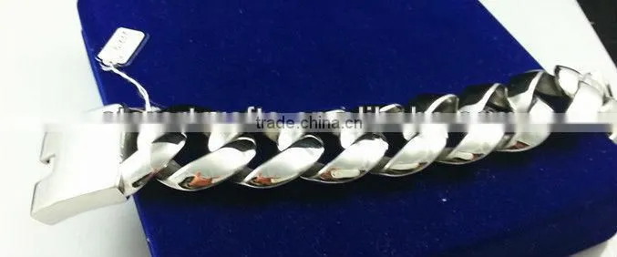 B188 fashion high super big size 316l stainless steel bracelets