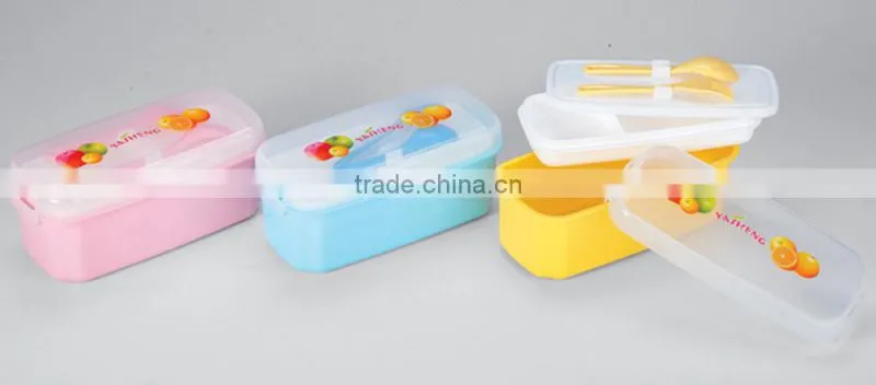 The handle set plastic lunch box for kids