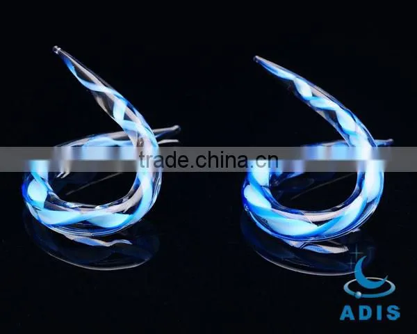 Transparent spiral pyrex glass body piercing ear plug glass earring stretcher