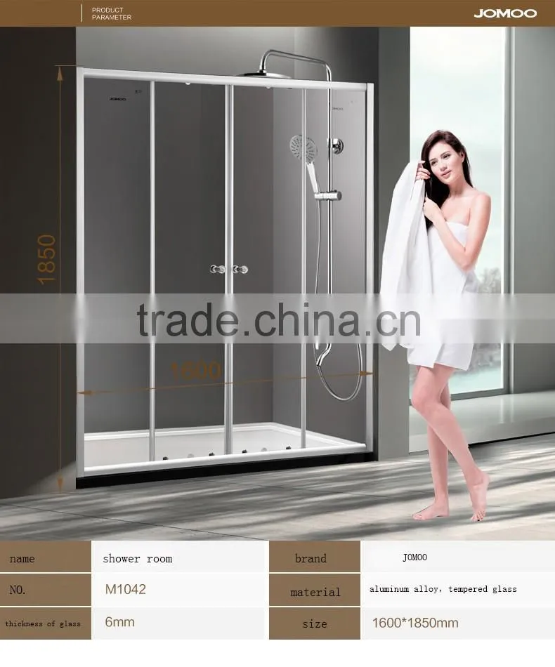 JOMOO four star hotel standard tempered thickened glass shower room