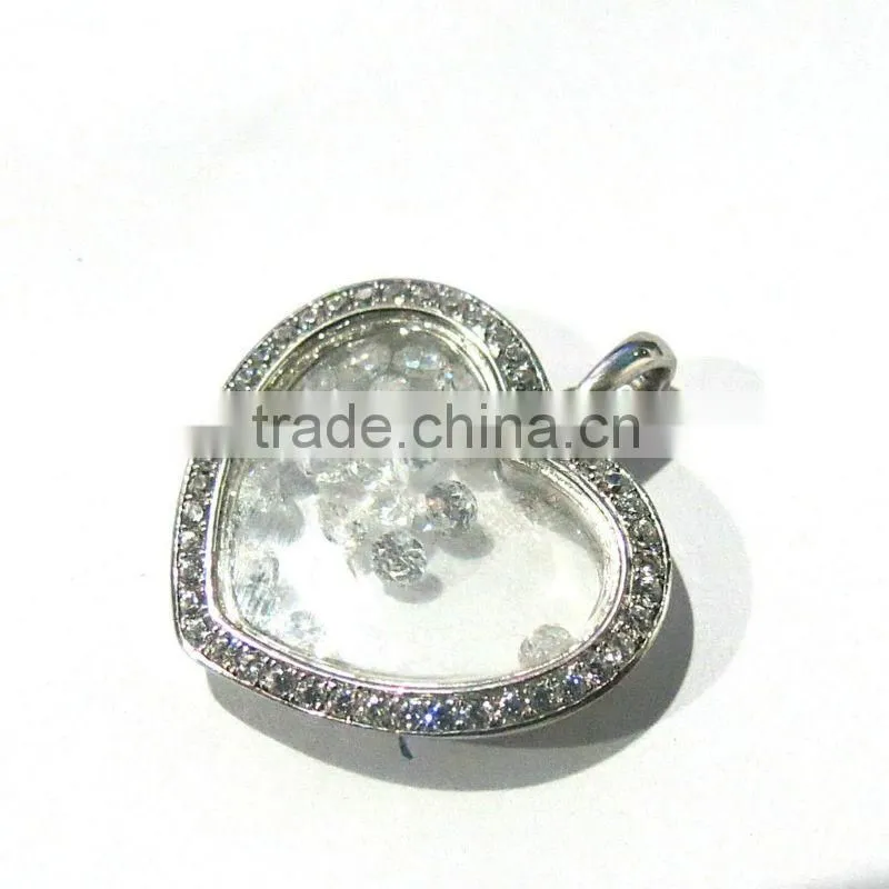 Heart shaped Glass Floating Charms Locket Wholesale
