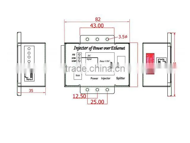 CE/FCC 24W/48V 1 port Gigabit PoE Injector for IP Phone, IP Cam, AP, Security & Networking Devices