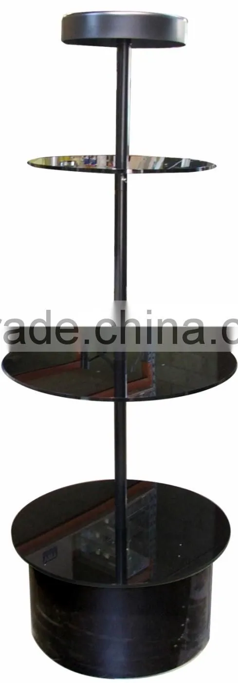 3 Tiered Display Rack with Round Acrylic Shelf