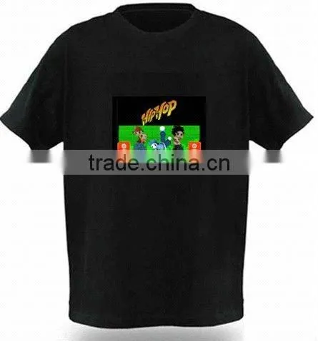 hot sale fashion LED Sound-activated el T-shirt