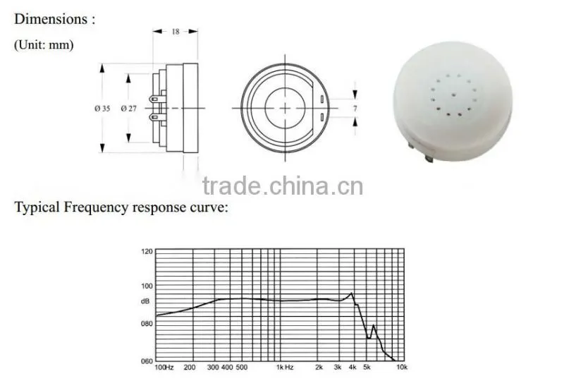 FB-35/21A High Quality mini mylar speaker, power dynamics speakers (FBELE)
