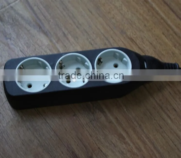 European style 16A 250V 3way Extension electrical power strip