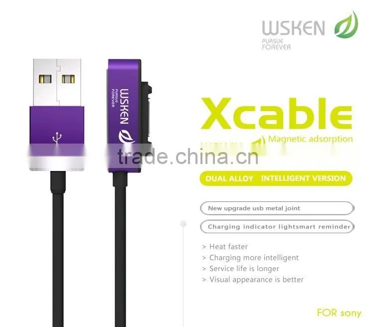 Original Wsken Xcable Double Metal Intelligent Version Magnetic Charging Cable For Sony Xperia Z3 Z2 Z1 Z3 Compact Z3 tablet