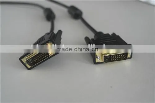 DVI-D 24+1 pin Dual Link Cable DVI Male to Male Gold 1.8m
