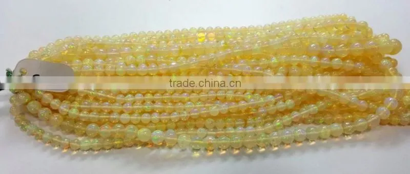 #EZZ Top Quality Round Plain Bead Strand Ethiopian Opal