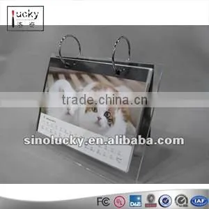 Custom Acrylic Standard Desk Calendar Table Stand With Pen Holder