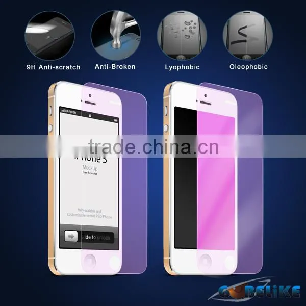 colorful tempered glass screen protector for smartphone, tempered glass screen protector with colors