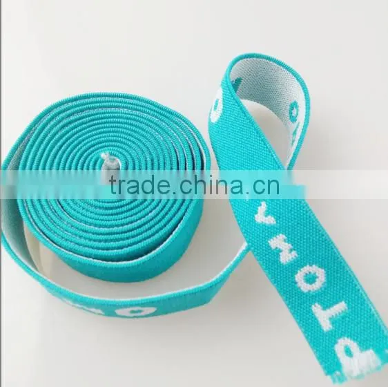 Eco-Friendly custom logo polyester rubber band jacquard elastic webbing