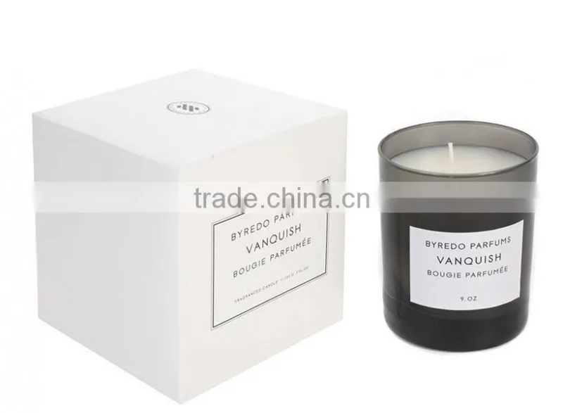 Vanquish Bougie Parfume Nature Scented Soy wax Candle in glass jar