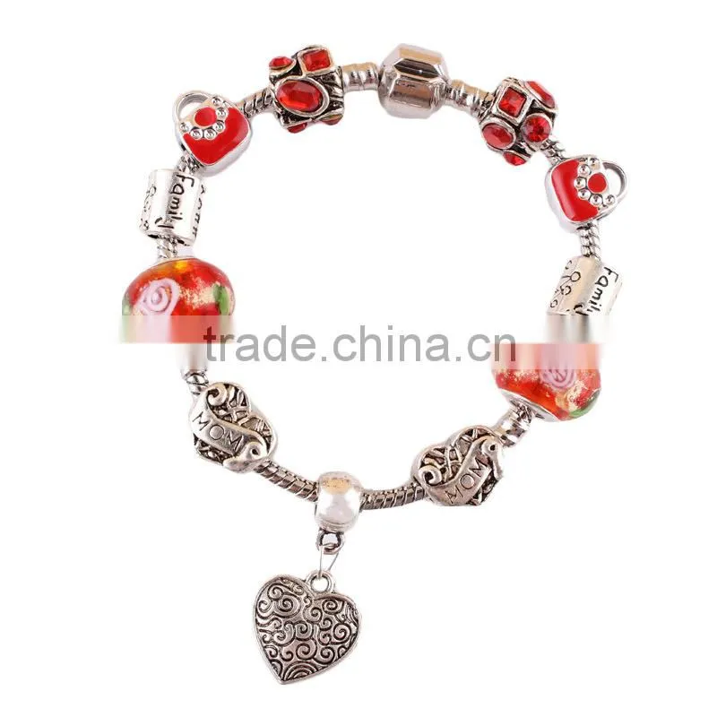 Latest bracelet design European beads women fashion charms bracelet
