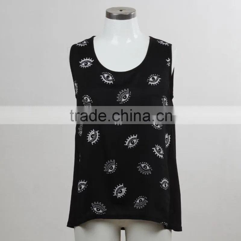 F5S15169 Fashion Black Tank Top for Women Manufacturer