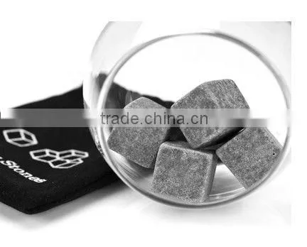 Whisky Stones Ice Rocks x 9 with Storage Bag