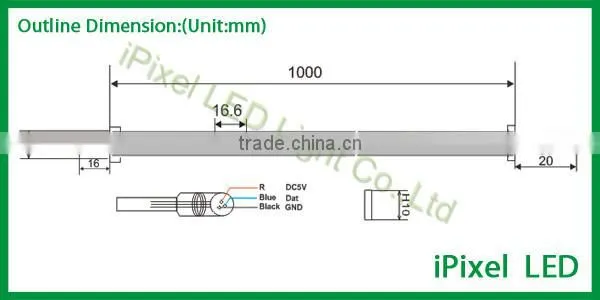 WS2812B 60 pixels/m 5050 rgb digital led rigid bar waterproof outdoor