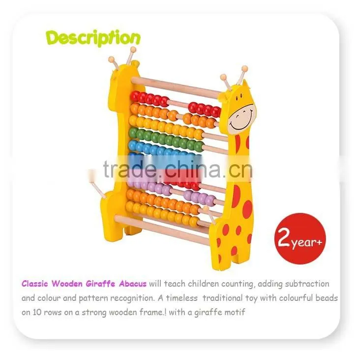 Kids Wood Abacus W/color beads EN71/ASTM CE