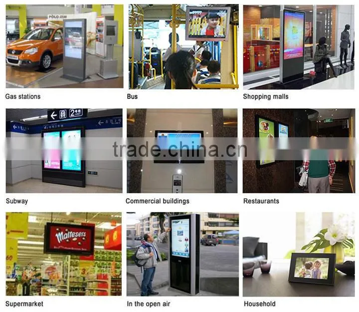10, 15, 17, 19, 22 Inch Wall Mount Loop-play Video Display, Commercial Use LCD Advertising TV Screens