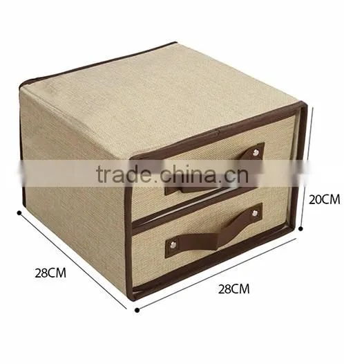 Cheap Collapsible Canvas Bedside Organizer Chest , Mini Treasure Chest Drawer Storage Box
