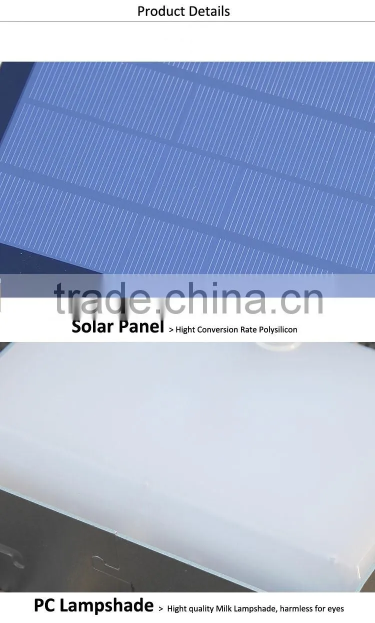 48 led aluminum pad ip65 600LM 4400mah PIR sensor + Light control+weak light solar motion sensor led outdoor light