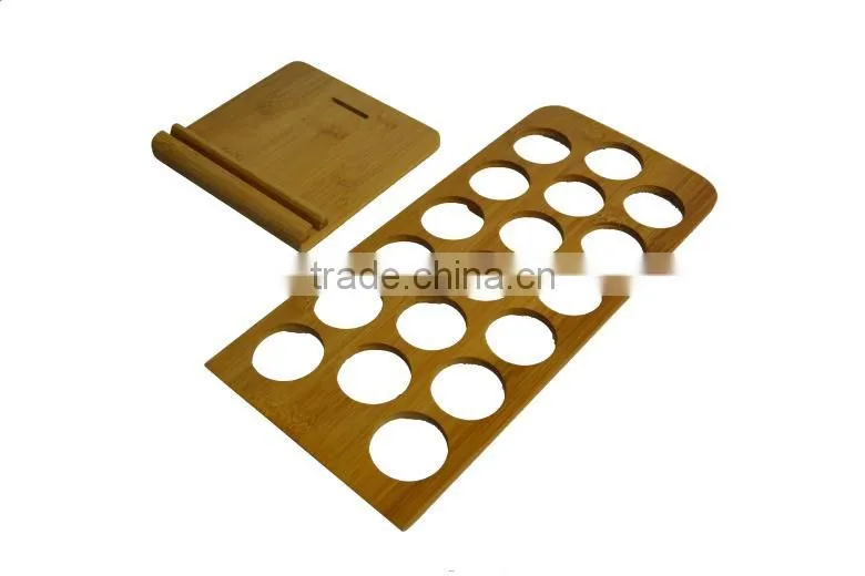 DX001/Bamboo Wooden Spice Jar Shaker Recipe Holder Rack Stand