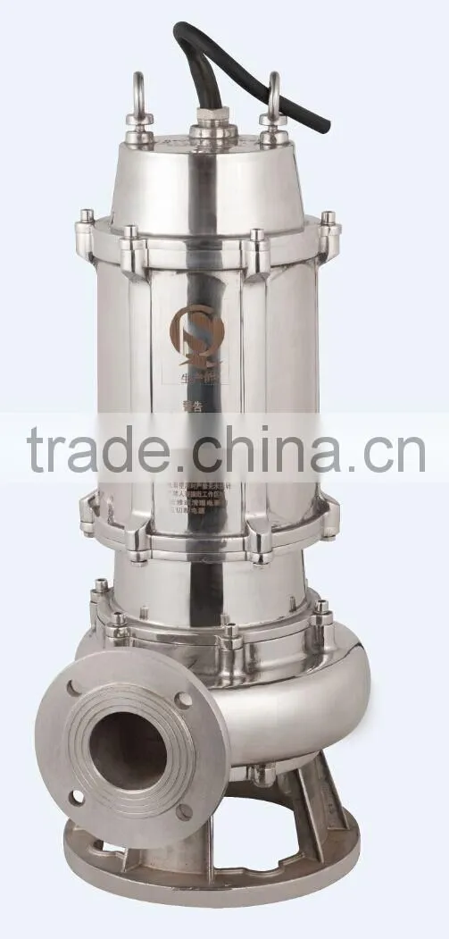 low consumption WQP stainless steel 304 non-clog sewage pumps
