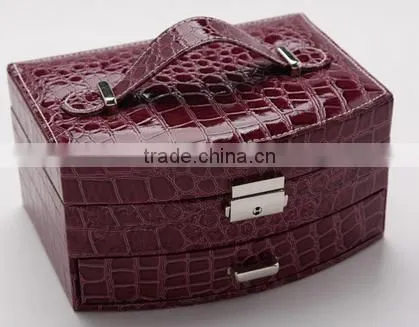 2016 best selling jewelry storage box case pu leather jewelry storage box