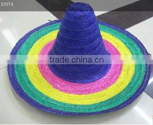 wide brim sombrero straw hat
