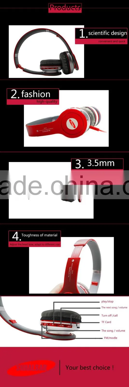 China SNHALSAR Bluetooth headphone S450, Bluetooth 4.0 Headset, BT headphone