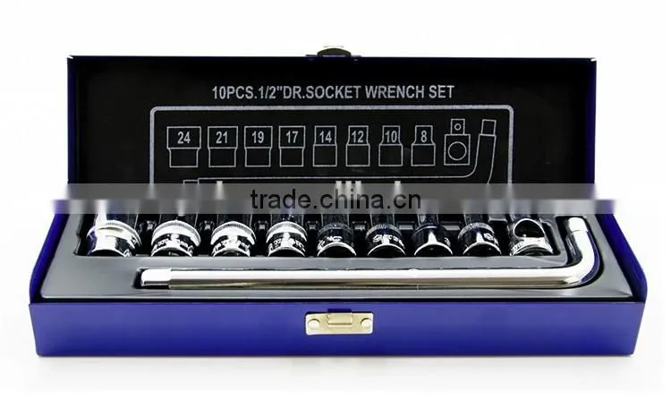10 Pieces 12.5mm Series Socket Wrench tools set