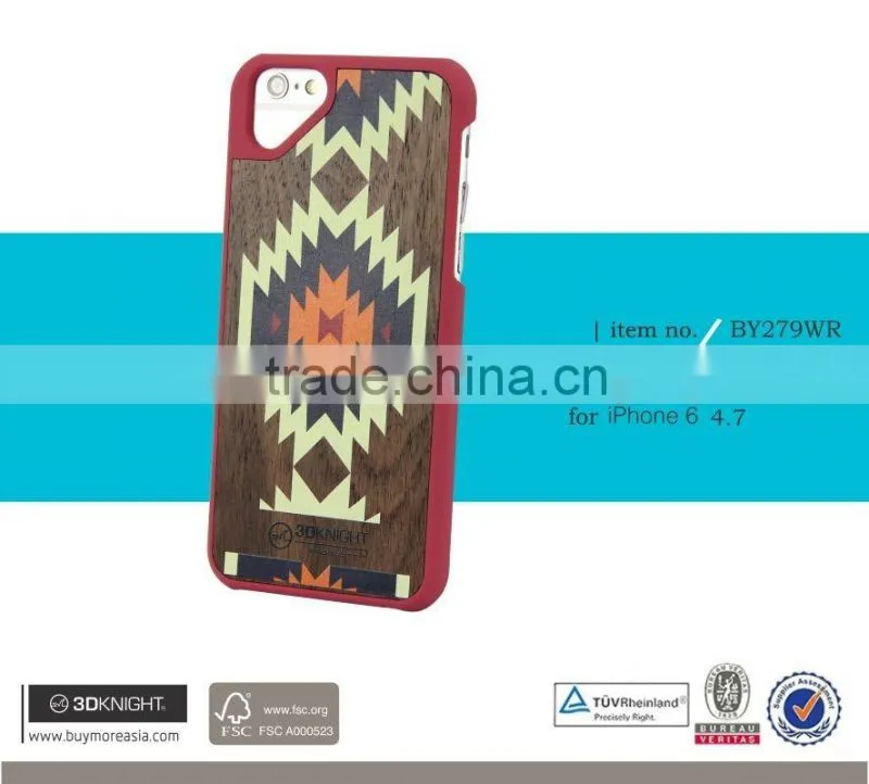 Mobile accessories laser engraving custom design Plastic frame wooden cell phone case for iphone 6s case wood factory price