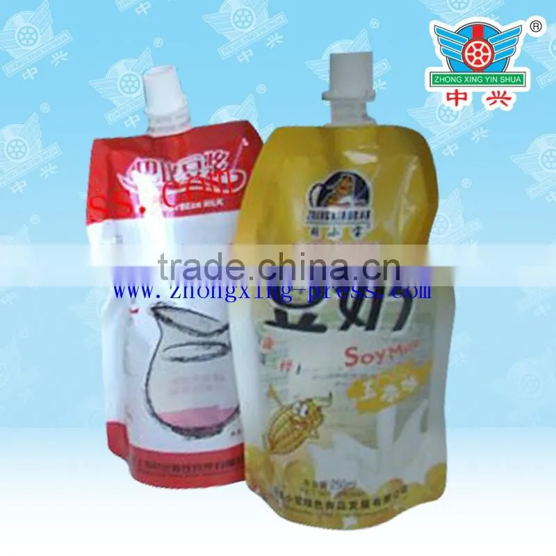 Hot selling customized printed plastic water pouch with spout