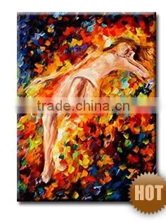 canvas semi abstract flower oil painting for wall decor