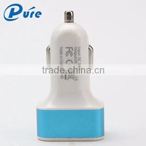Factory Direct Supply 3 USB Car Charger Wholesale,Smart Car USB Charger for iPhone