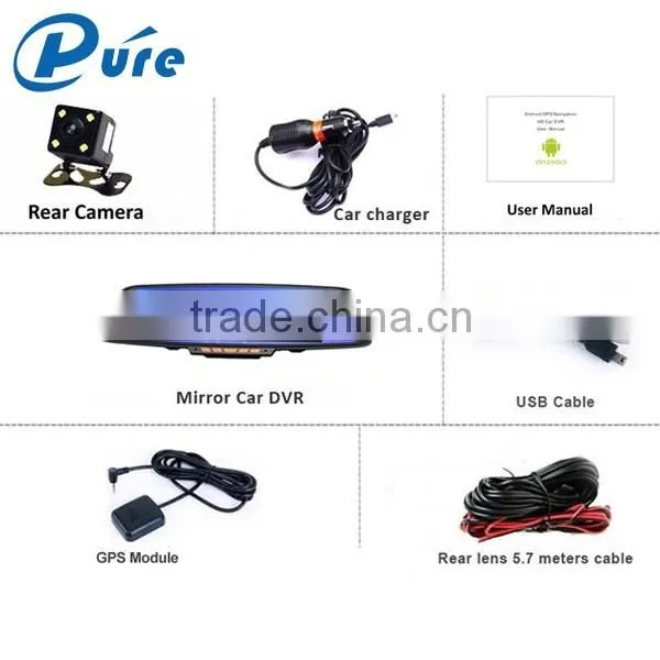 The Best 6.86 Inch Dual Rear View Mirror Recorder Dual Lens Rear View Mirror Reversing Car DVR Camera Factory Supply