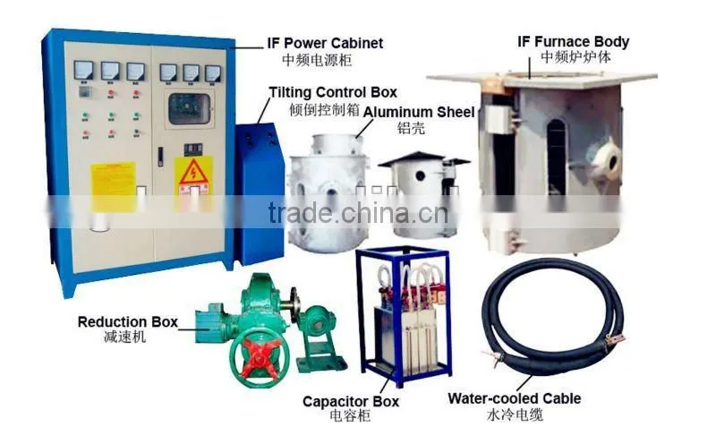 KGPS-200KG induction steel melting furnace , induction furnace melting steel