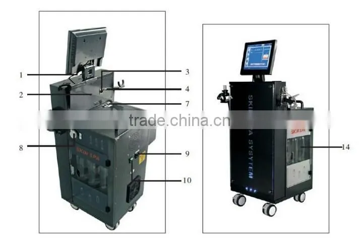 Beauty Salon Use Equipment with Oxygen Jet Peel system for face skin tightening