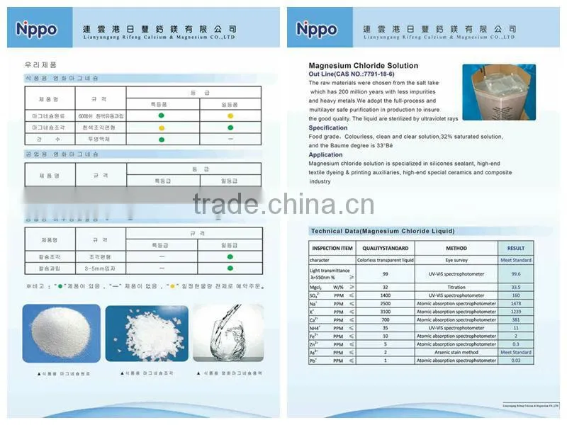 Manufacturer Factory price 98% Magnesium Chloride Mgcl2 white flak, High purity Magnesium Chloride Inorganic Salt
