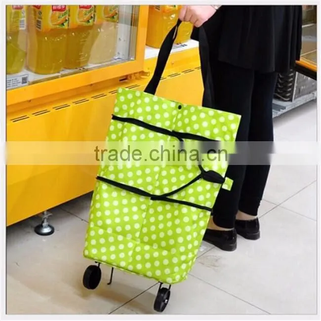 Large lightweight foldable tote shopping bag trolley