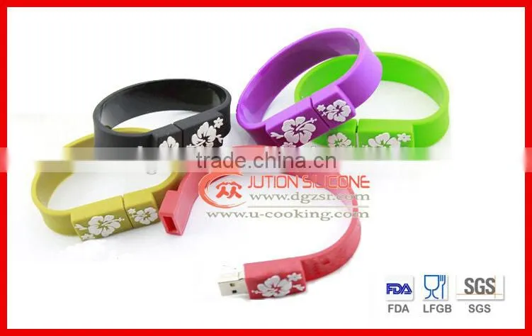 Promotion colorful silicone usb bracelet with low price